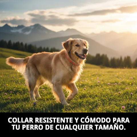 Collar nylon redondo ajustado en cuello de perro pequeño