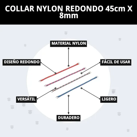 COLLAR NYLON REDONDO 45cm X 8mm