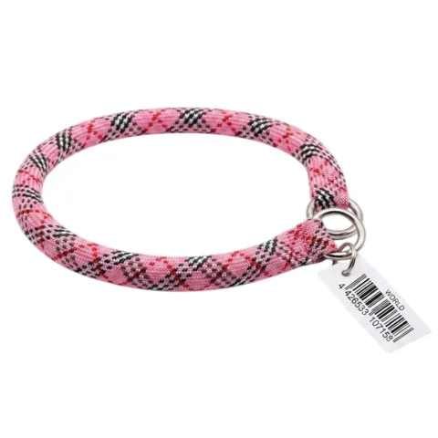 Detalle del material nylon resistente del collar redondo para perros