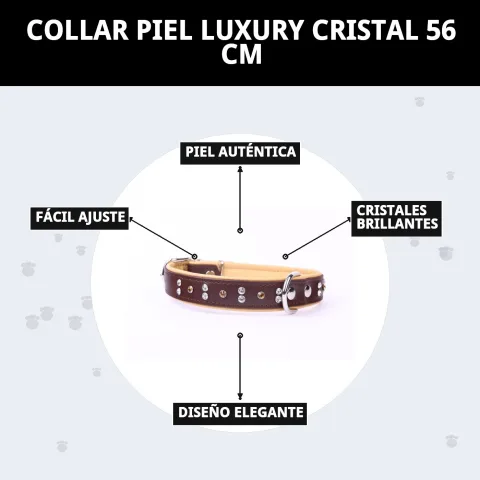 Packaging del collar piel luxury cristal 56 cm en Mar Mascotas