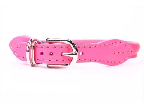 Vista lateral collar piel luxury redondo 40 cm azul