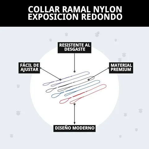 Collar ramal nylon redondo para exposición en perro de raza grande