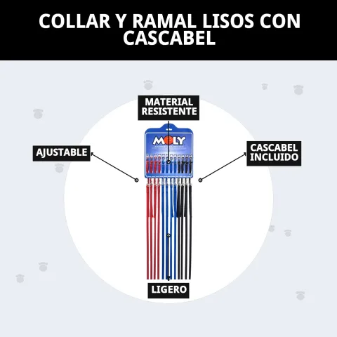Présentation du collier et laisse simples avec grelot sur la boutique en ligne La Tribu Animale
