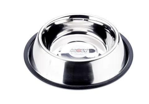 Vista lateral del comedero anti-despilfarro para mascotas pequeñas y medianas