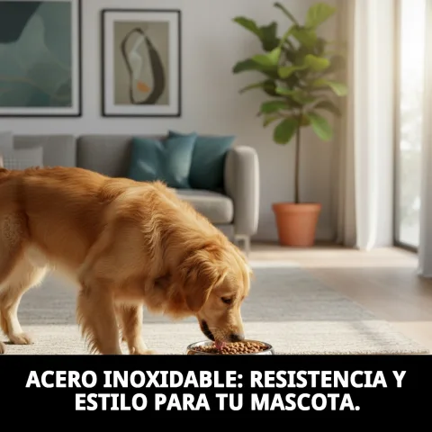 Comedero con comida para perro pequeño en superficie limpia