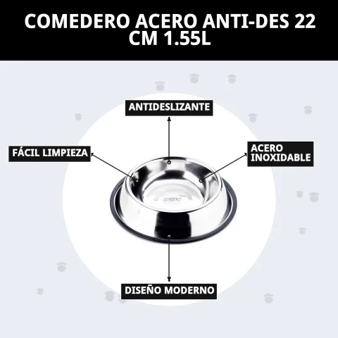 Comedero acero inoxidable con diseño funcional y moderno