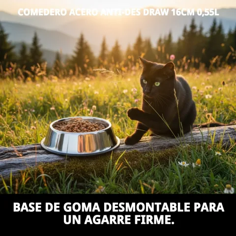 Comedero Draw desmontado mostrando base de goma separada