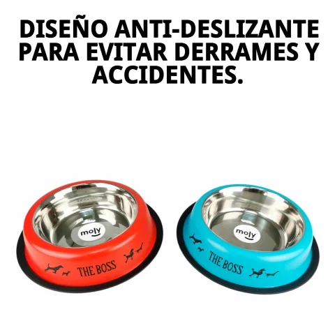 Vista superior del comedero acero inoxidable Draw 18 cm