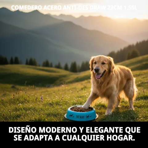 Comedero Draw con comida para perro servido