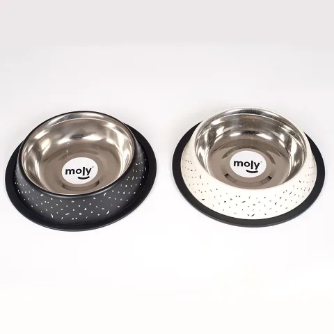 Comedero Moly en acabado blanco roto para gatos y perros