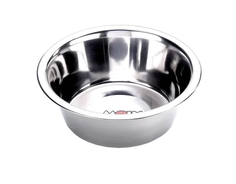 Vista superior del comedero acero inoxidable para perros pequeños