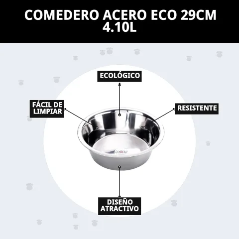 Empaque y presentación del comedero acero inoxidable Eco