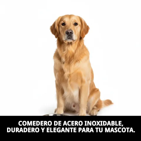 Comedero de acero con capacidad de 2,35 litros para perros medianos
