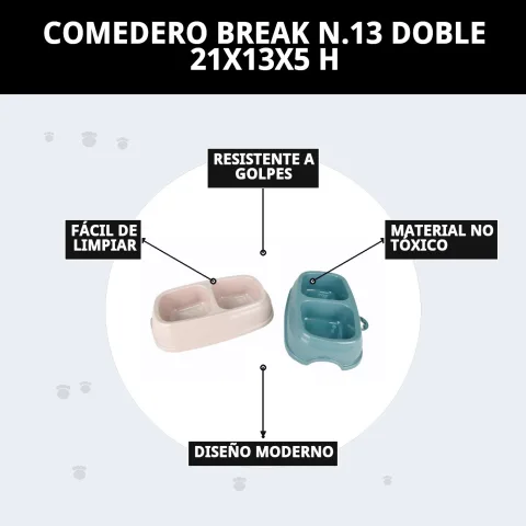 Comedero Break N.13 fácil de limpiar en cocina
