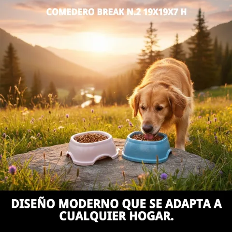 Comedero Break N.2 en uso con gato comiendo