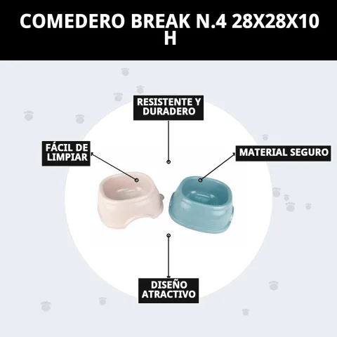 Material resistente y diseño ergonómico del comedero Break N.4 para mascotas