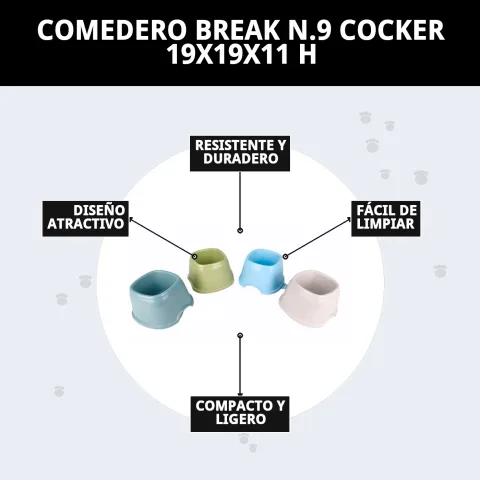 Comedero Break N.9 Cocker en entorno doméstico para alimentación canina