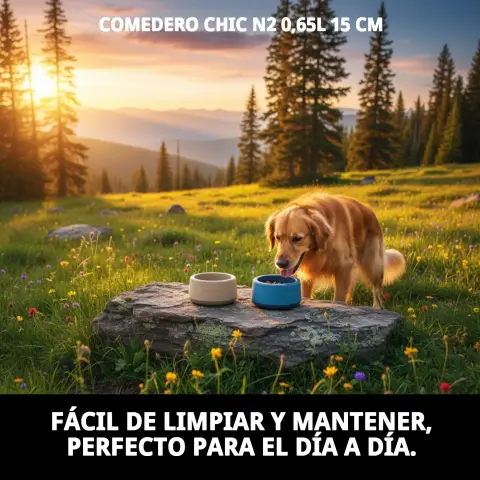 Comedero Chic N2 con comida para mascota