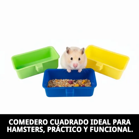 Comedero para hámster con comida dentro