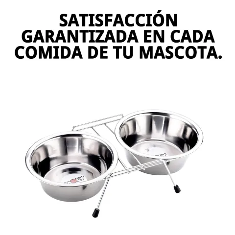 Comedero doble desmontado para limpieza