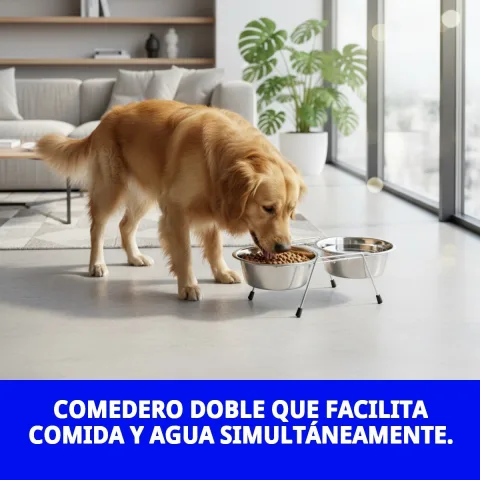 Compartimentos de 700 ml para alimento y agua