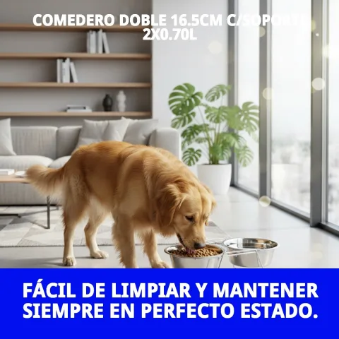 Materiales fáciles de limpiar del comedero doble