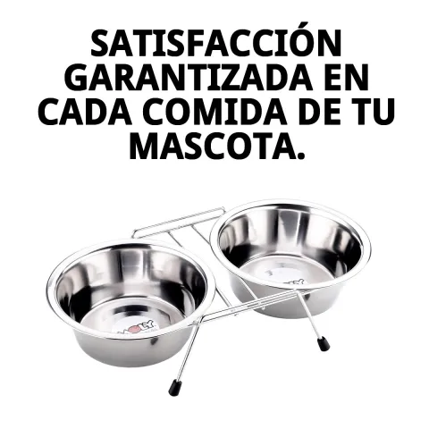 Comedero doble sobre superficie plana en hogar