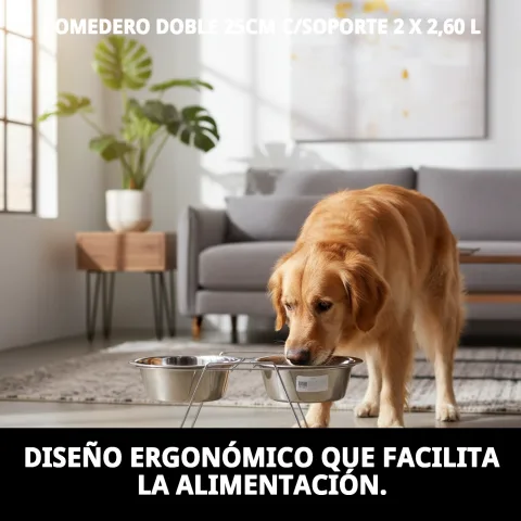 Comedero doble apto para lavavajillas en Mar Mascotas