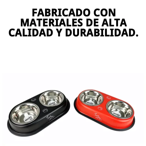 Gato usando comedero doble Draw con base antideslizante