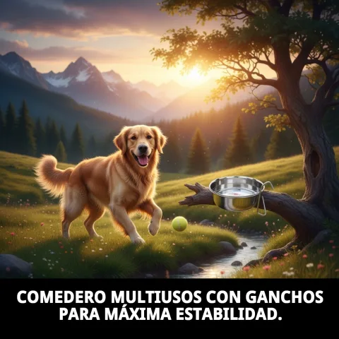 Comedero multiusos con comida para perro pequeño