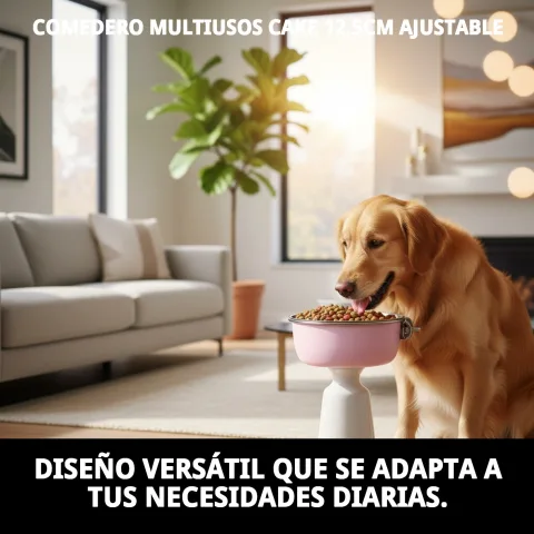 Comedero ajustado a tamaño de mascota mediana