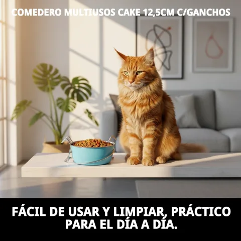 Comedero para mascotas pequeñas y medianas en uso