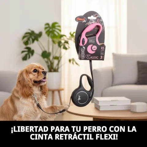 Mosquetón metálico seguro de correa Flexi New Classic XS