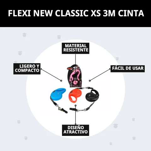 Variedad de colores disponibles para correa Flexi New Classic XS