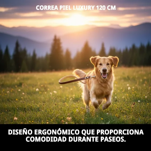 Mano sujetando la correa de piel Luxury suavemente