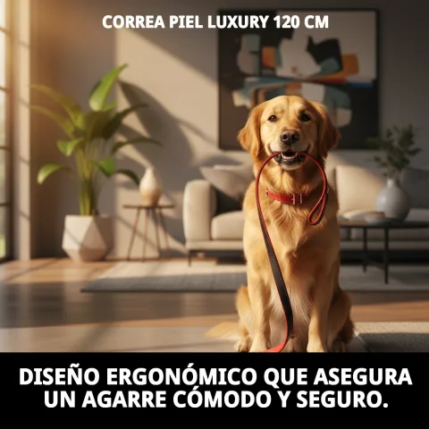 Correa piel Luxury 120 cm mostrando hebilla y cierre