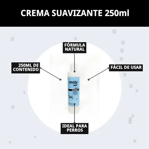 Crema suavizante Moly en entorno de baño para mascotas