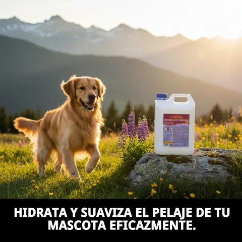 Uso de crema suavizante Moly en perro de pelo largo