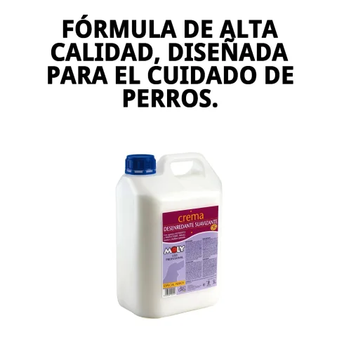 Aplicación de acondicionador Moly en pelaje seco y enredado