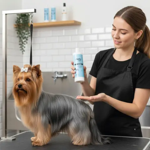Détail texture crème adoucissante Moly pour chiens et chats