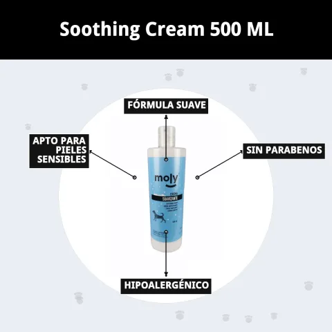 Produit Crème Adoucissante Moly avec accessoires de toilettage