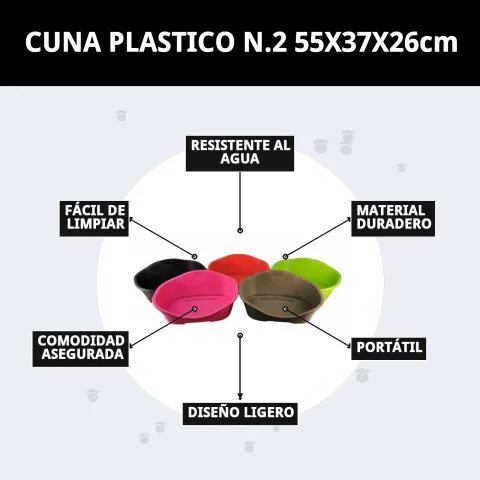 Cuna de plástico N.2 fácil de limpiar