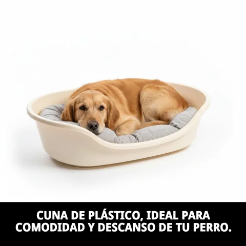Cuna de plástico N.4 con mascota mediana dentro