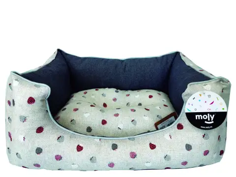 Detalle de la cuna lavable con relleno antiácaros para perros
