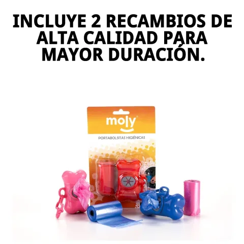 Bolsa higiénica desplegada con dimensiones visibles