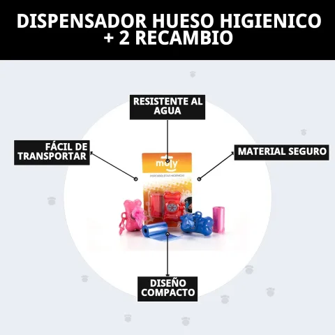 Accesorios para paseo de perro con dispensador de bolsas