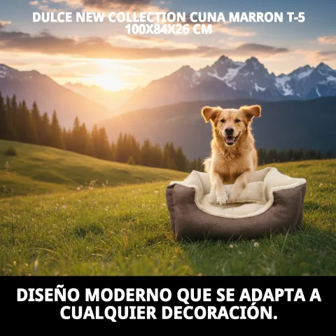 Chien se reposant confortablement dans la corbeille marron New Collection T-5