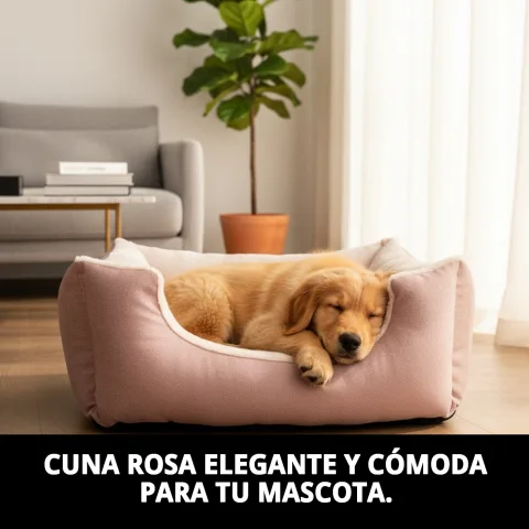 Corbeille pour chiens moyens DULCE NEW COLLECTION rose avec base antidérapante