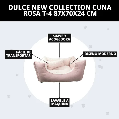 Corbeille DULCE NEW COLLECTION rose avec dimensions mises en avant