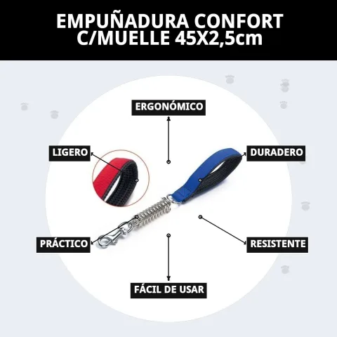 Empuñadura confort con muelle en diferentes colores para perros grandes